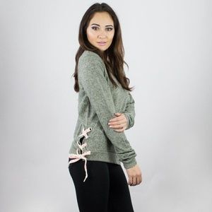 Lace-up Sweatshirt * NWT Boutique